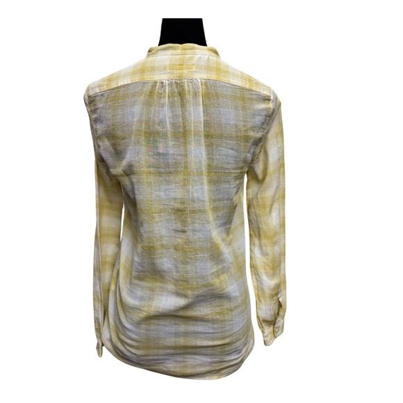 Burberry Plaid Long Sleeve Top Yellow - Picture 3 of 11